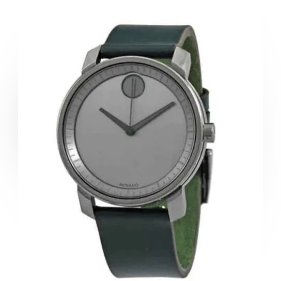 Brand New Movado Bold Men’s 40mm Green Leather Strap Watch 3600570
